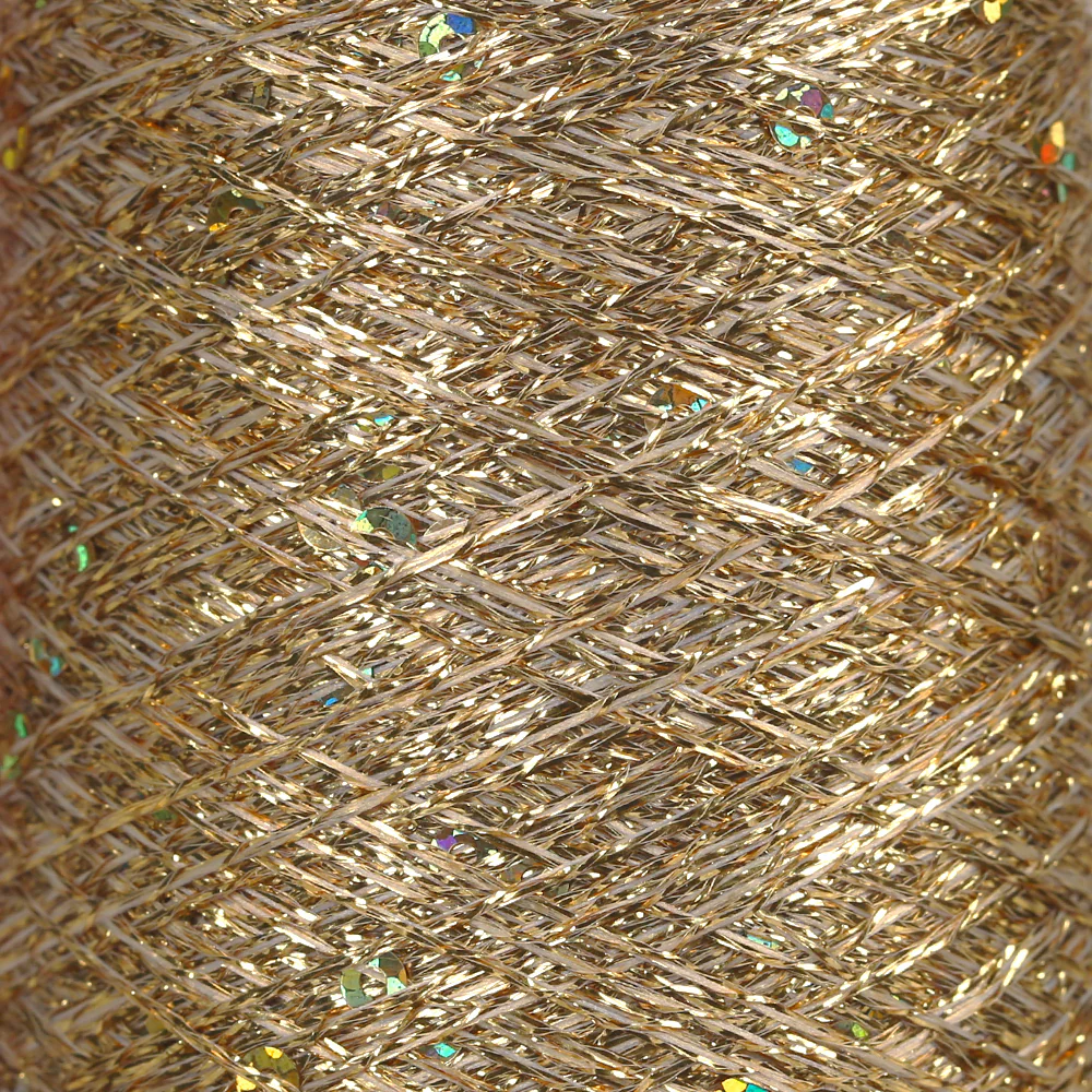 YarnArt Paillettes Sequined Hand Knitting Yarn Golden Yellow - 8002 - Image 2