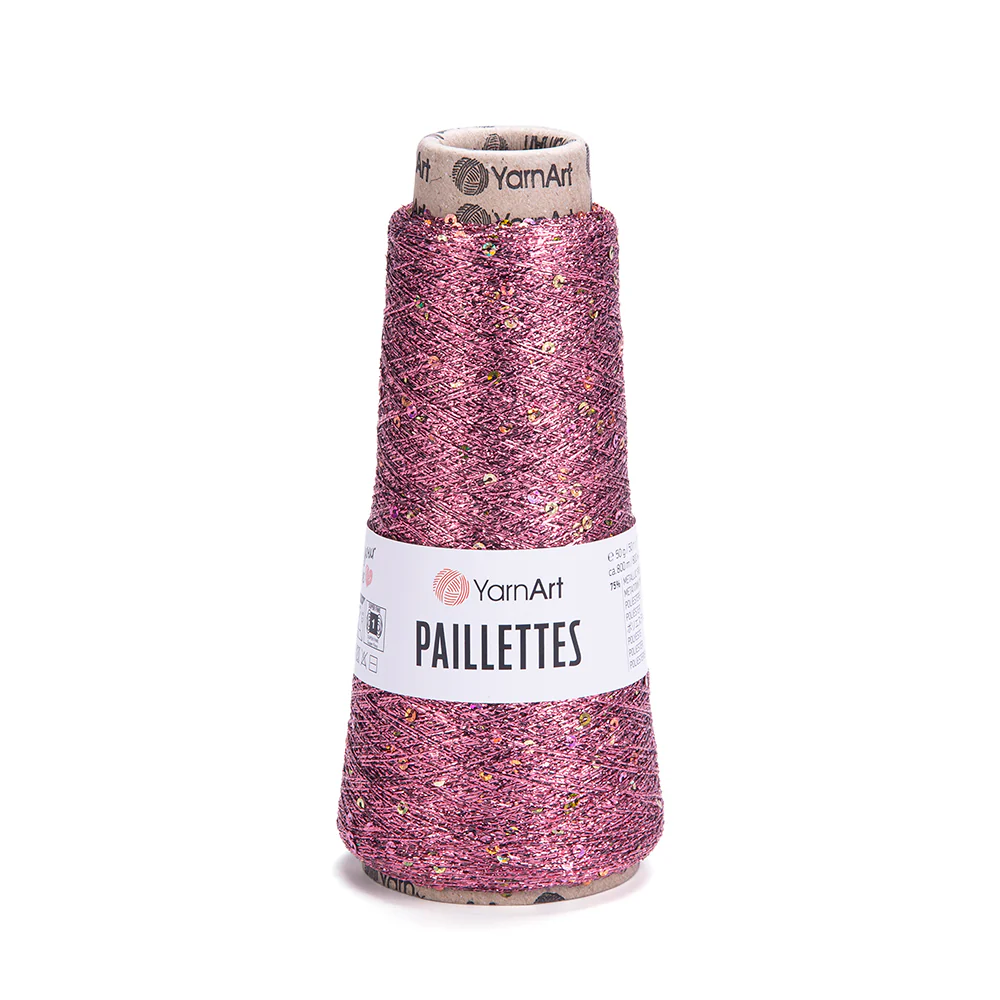 YarnArt Paillettes Sequined Hand Knitting Yarn Pink - 8004 - Image 3