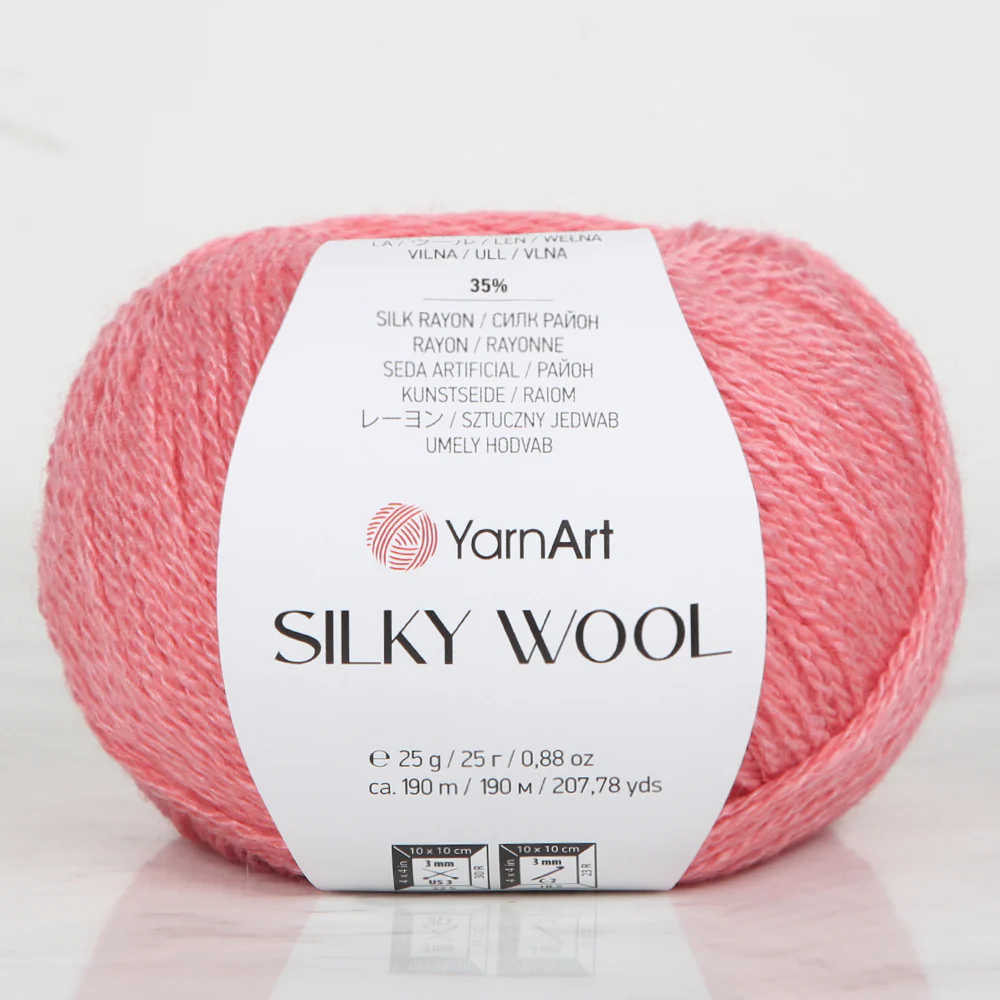 YarnArt SILKY WOOL Hand Knitting Yarn, Maroon - 332