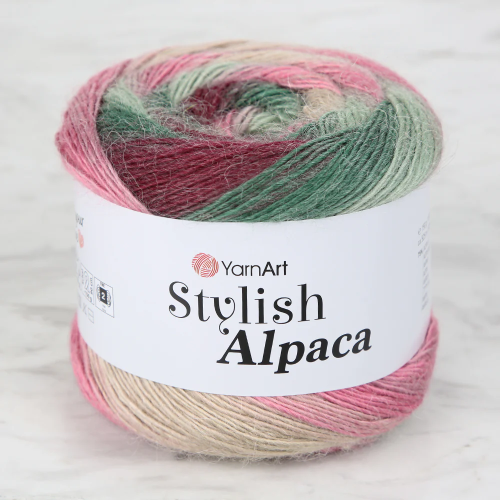 YarnArt Stylish Alpaca Hand Knitting Yarns, Variegated - 7706
