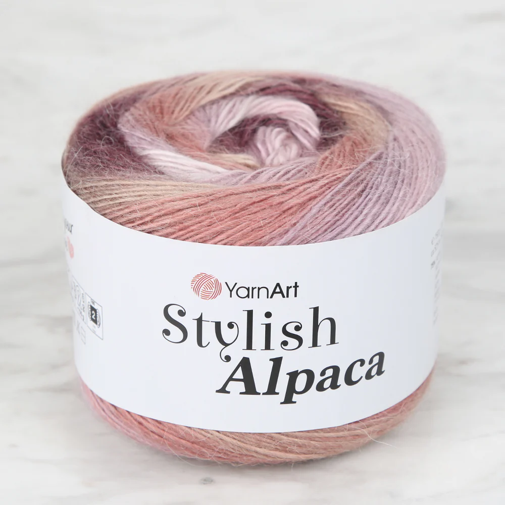 YarnArt Stylish Alpaca Hand Knitting Yarns, Variegated - 7715