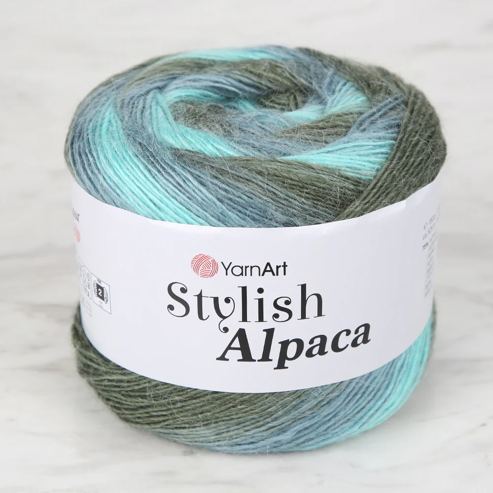 YarnArt Stylish Alpaca Hand Knitting Yarns, Variegated - 7720