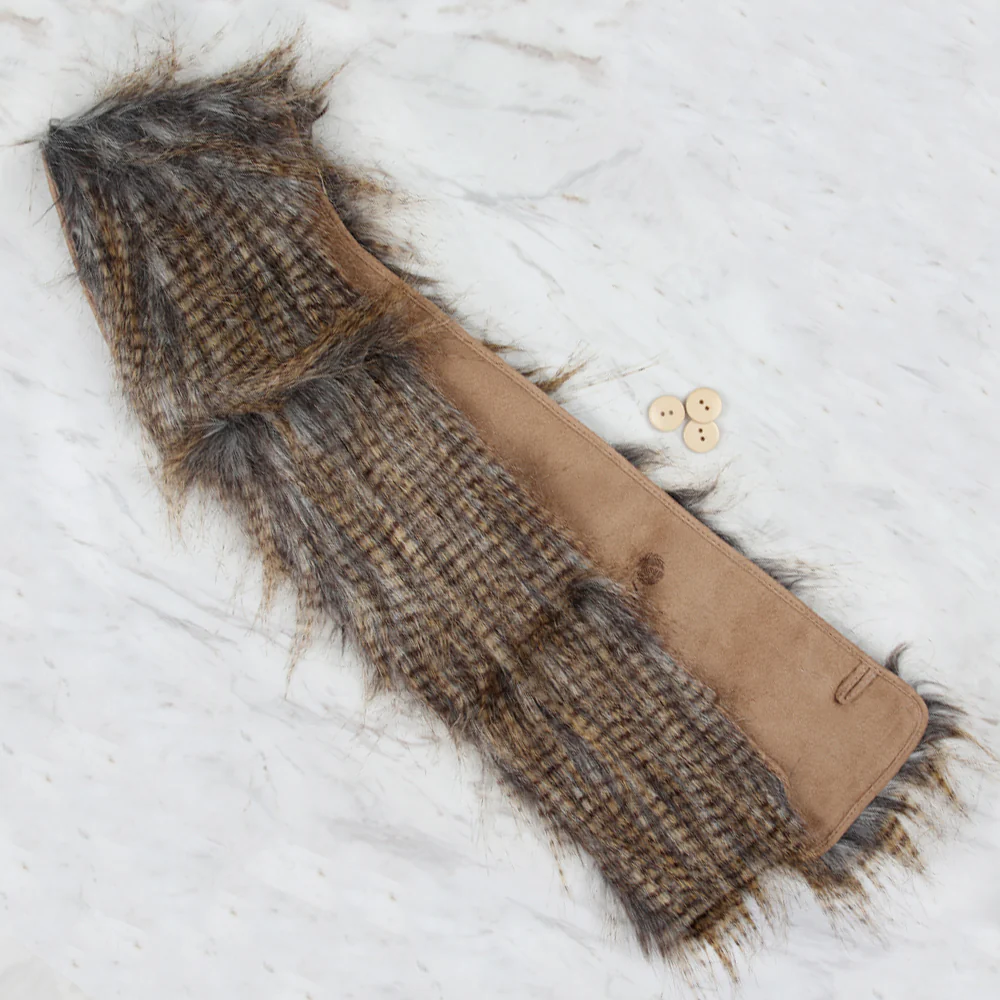 Yarnart Tuxede - Faux Fur Collar Beige - F503 -1 - Image 2