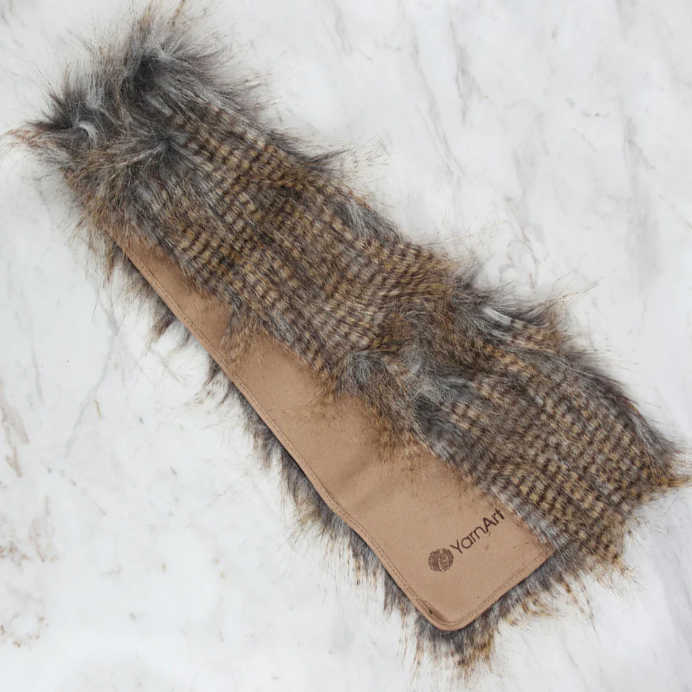 Yarnart X - Scarf Faux Fur Shawl Beige - F502 - Image 2