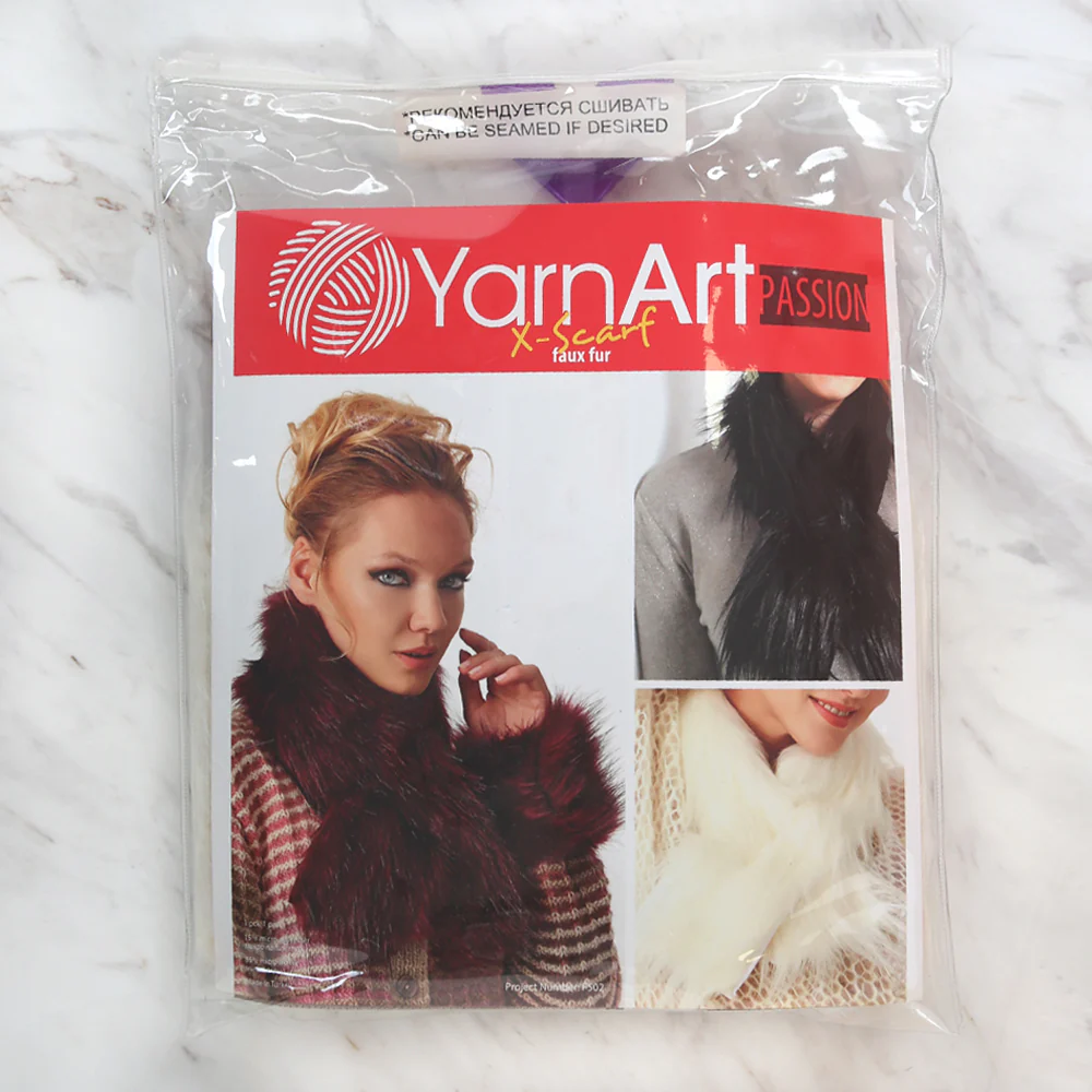 Yarnart X - Scarf Faux Fur Shawl Cream - F502 - Image 3